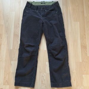 Arcteyx women’s grey cotton corduroy wide leg pants, size US 6